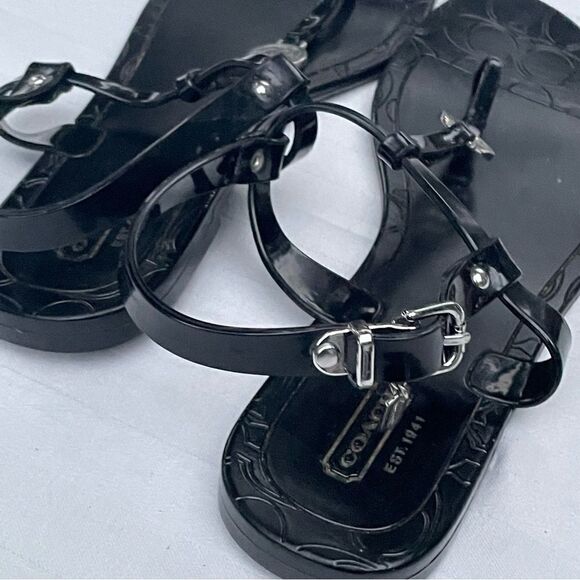 Coach Pansy black jelly sandals size 9-9.5 - Picture 5 of 10